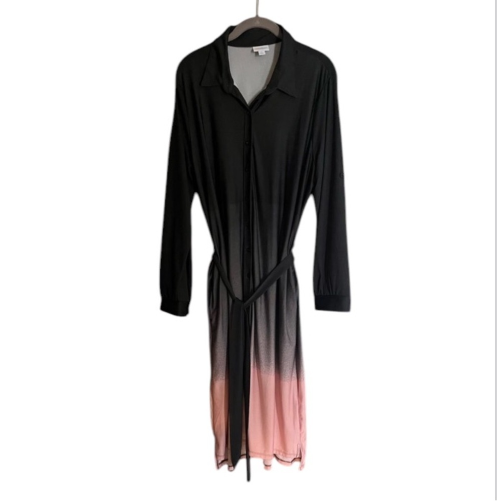 Black/Pink Ombré Button Up Dress Women’s Size Large